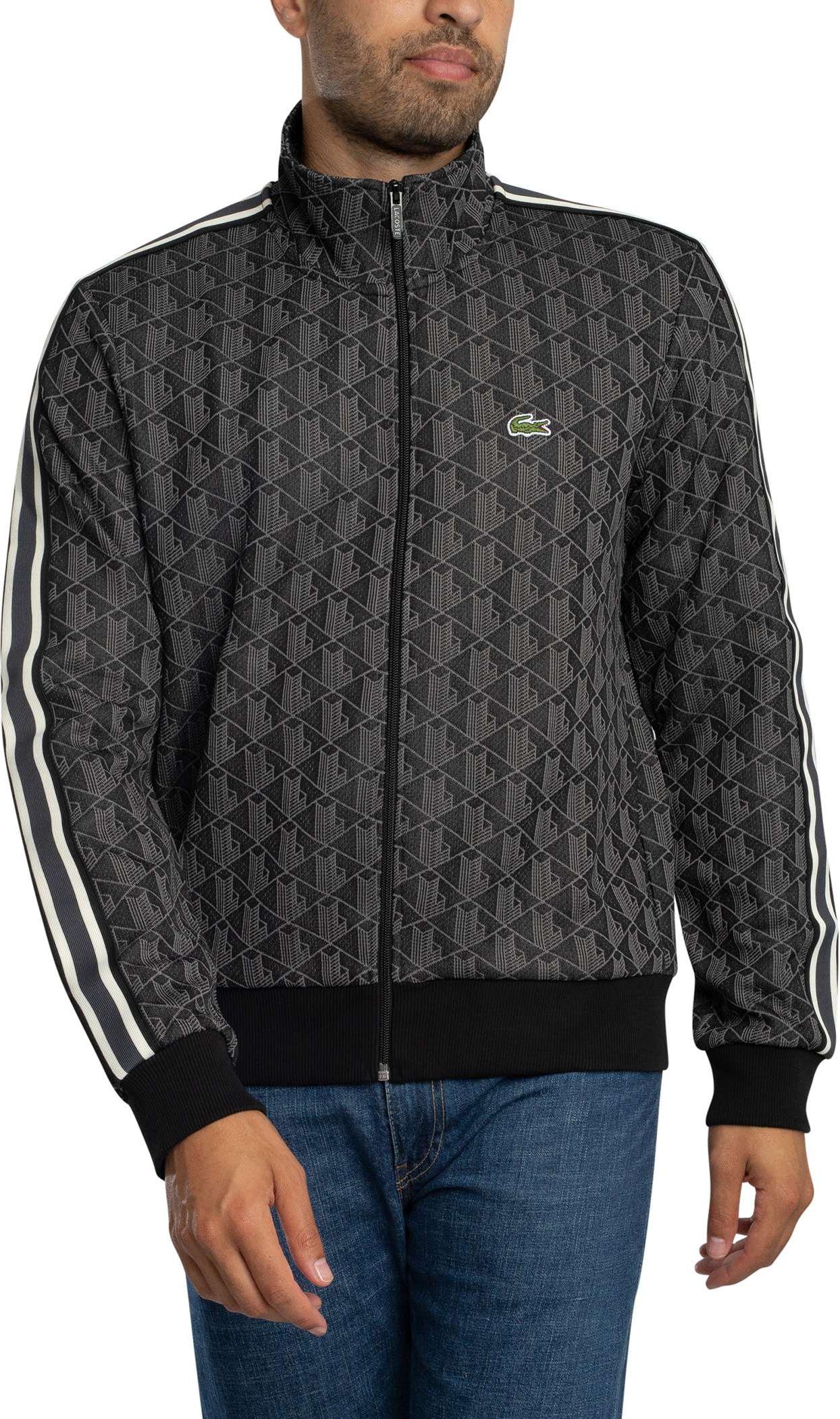 Lacoste Paris Jacquard-Trainingsjacke mit Reißverschluss, Schwarz S