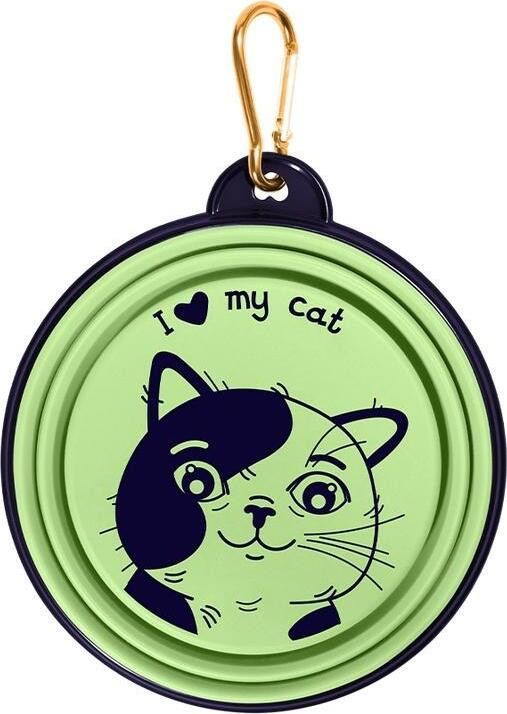 Be-Happy Gifts Opvouwbare siliconen voerbak voor katten, groen