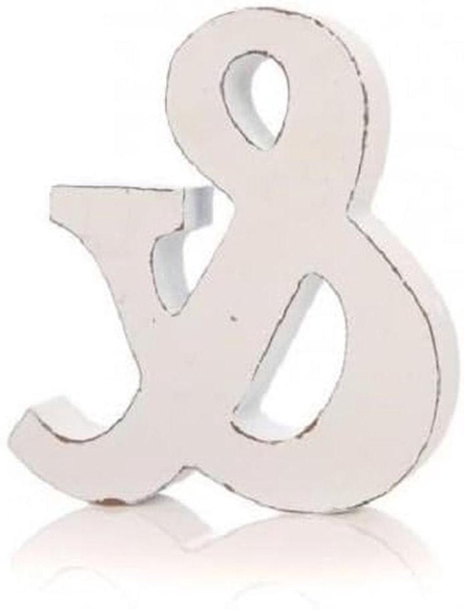 Houten Alfabet Letters Wit - Decoratieve Vrijstaande Letters voor Tafeldecoratie - Hoogte: 11 cm