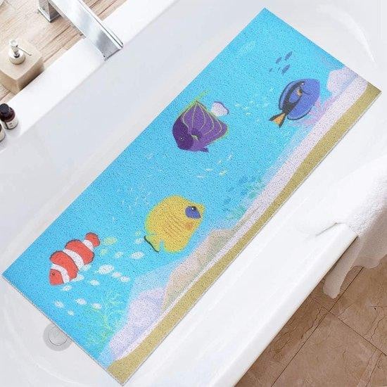 Famanu antislip badmat voor kinderen, PVC loofah, 100 x 40 cm