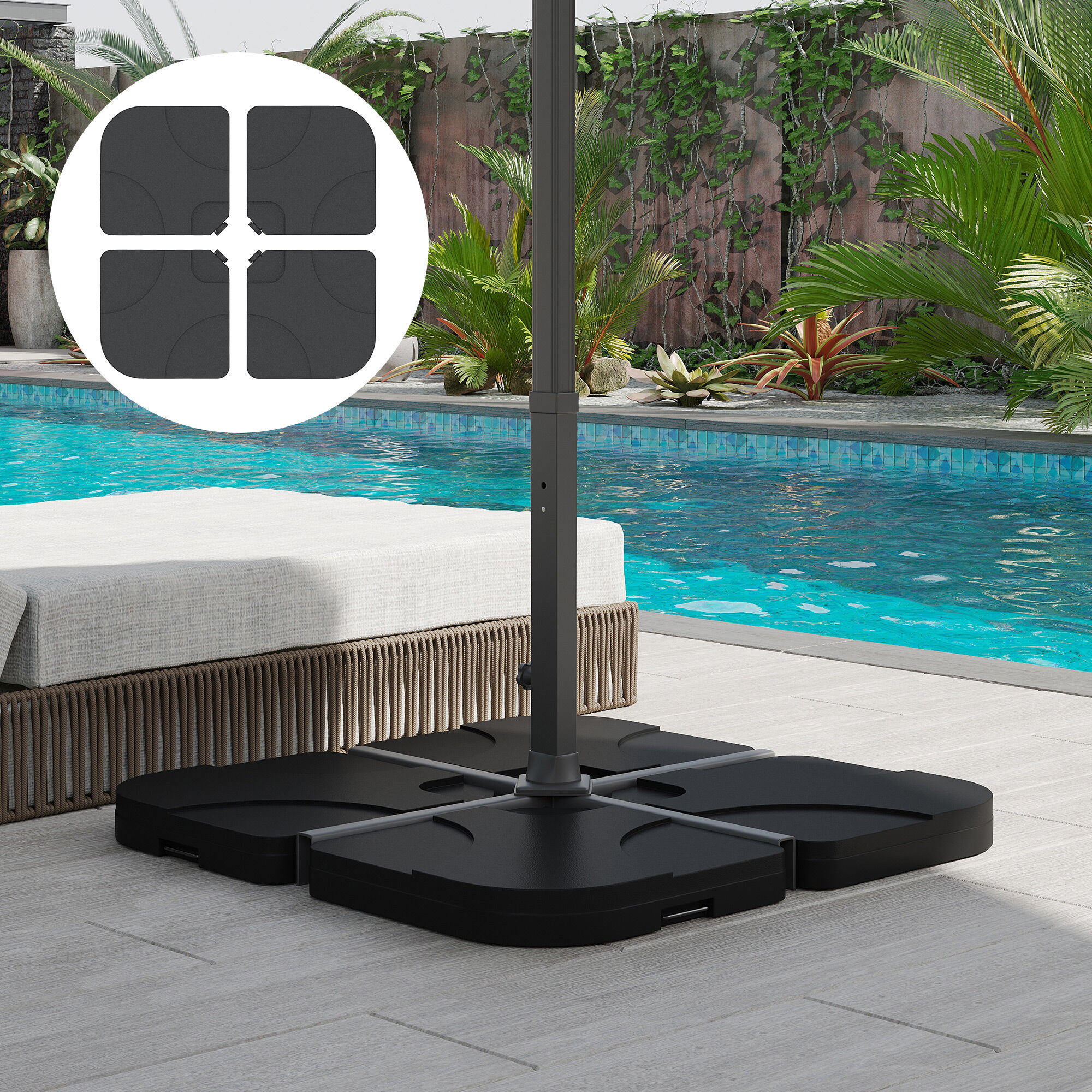 Altro Set 4pz Base Per Ombrellone Da Giardino In Plastica 50 × 50 × 7.5cm