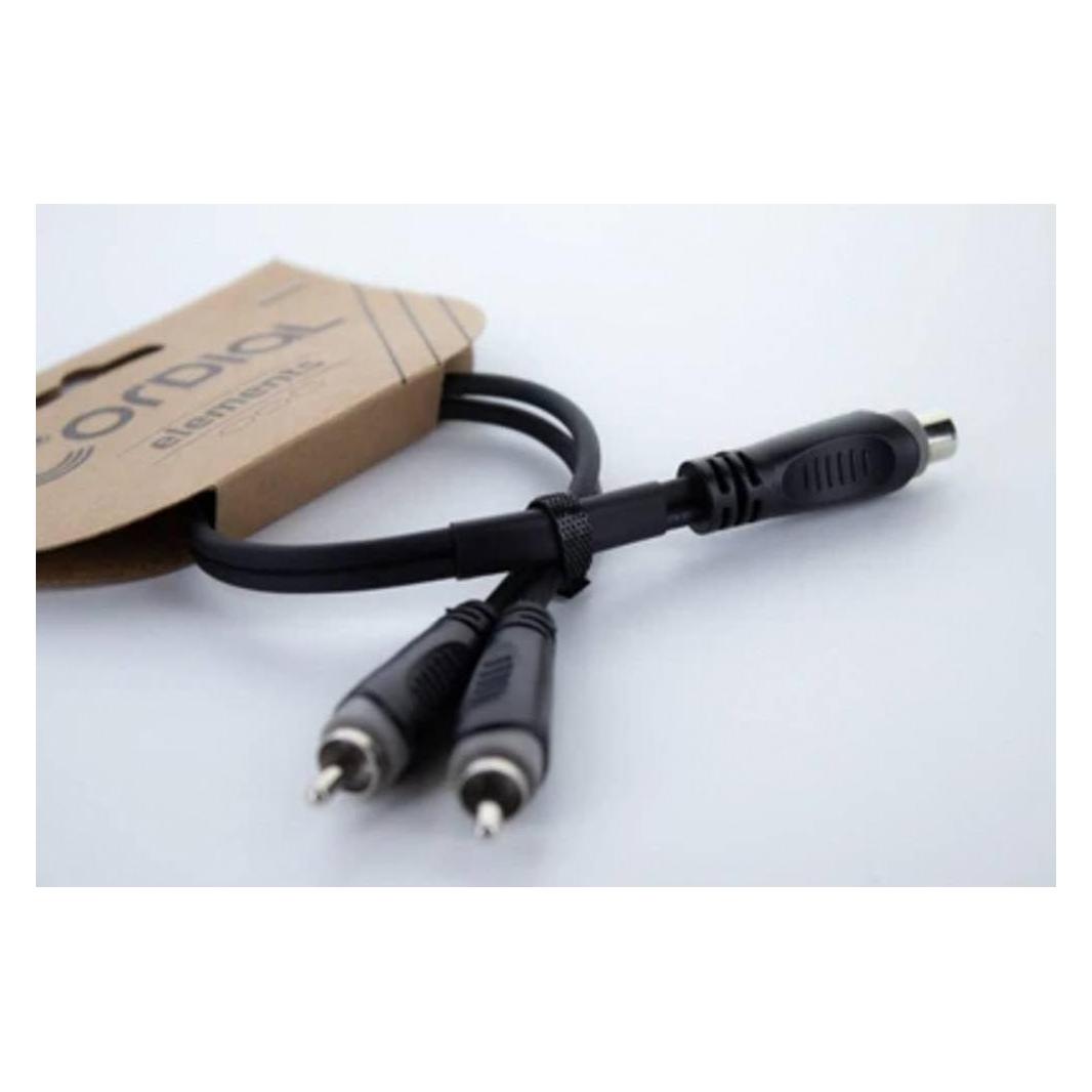 Cordial 14888 Klinke / Cinch Audio Y-Adapter (1x Cinch-Buchse - 2x Cinch-Stecker (0.30 m) (14888)