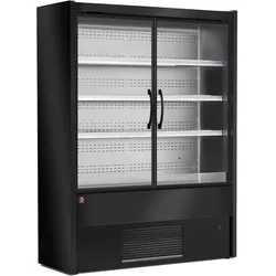 Wandkühlregal, Flügeltüren - SCHWARZ (MD15/B5-R2B)