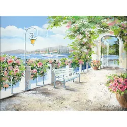 Keilrahmenbild PASSAGIO LAGO (BHT 77x57x2 cm) - bunt - BHT 77x57x2 cm