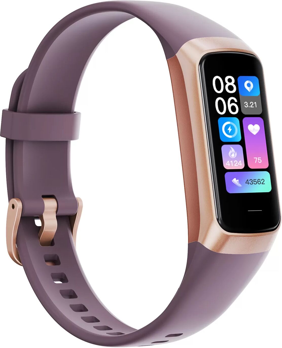 INF Smartwatch mit Herzfrequenz- und Blutdruckmesser Violett