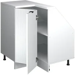 Vicco, Gartenhaus + Gartenschrank, Dachschrägenschrank Eckschrank Rion, Weiss Riffel/Weiss, 75.6 x 81.6 cm mit 1 Tür