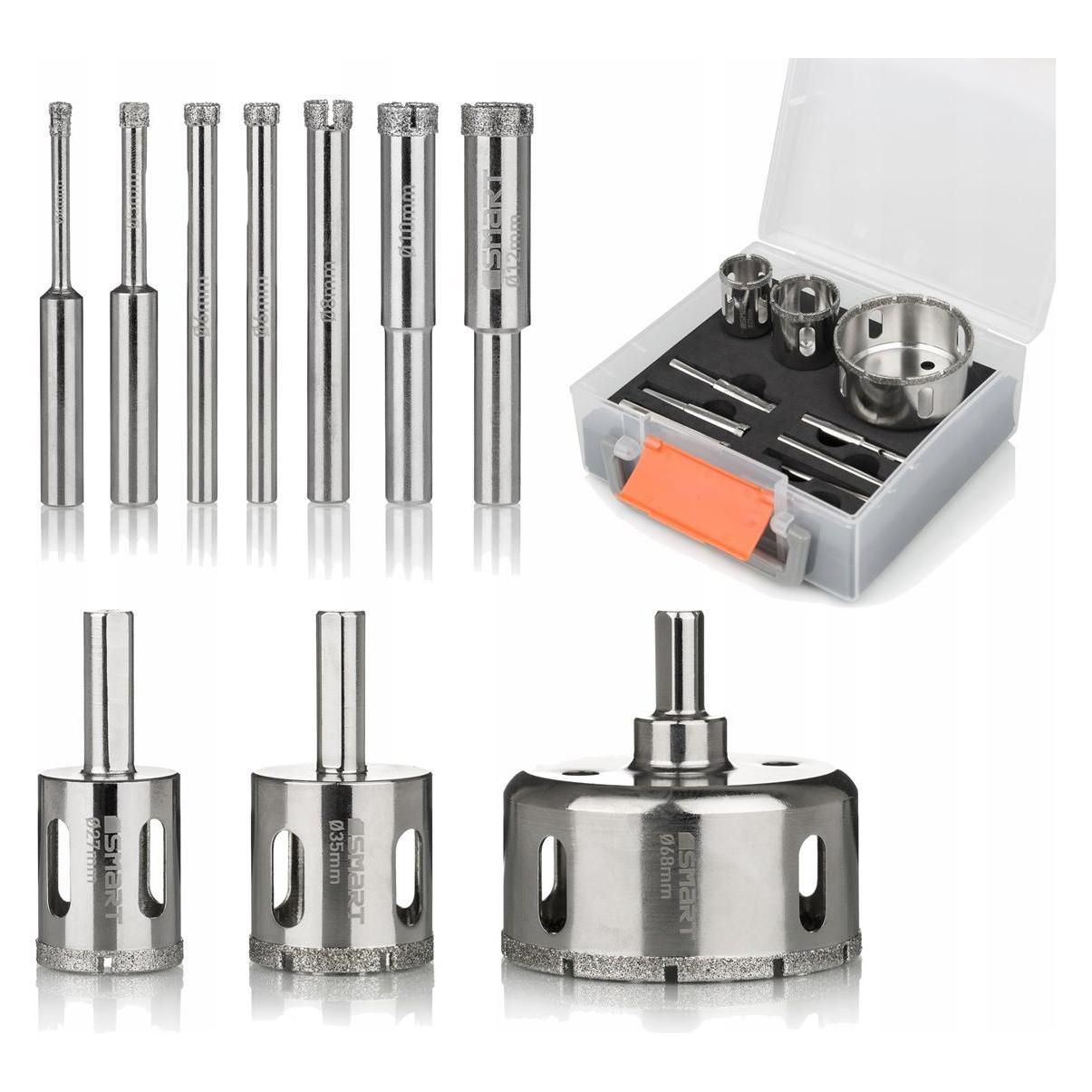 Smart365 Bohrerset Galva. Diamant-Foraminiferen 4-68 mm Sechskant, 10 Stück (68 mm) (25-SET10G)