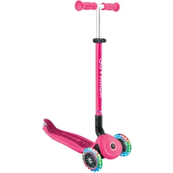 GLOBBER GO-UP ACTIVE LIGHTS – 3 in 1 Dreirad, Laufrad und Scooter, 120/80 mm, 3-rädrig, höhenverstellbar, fuchsia pink