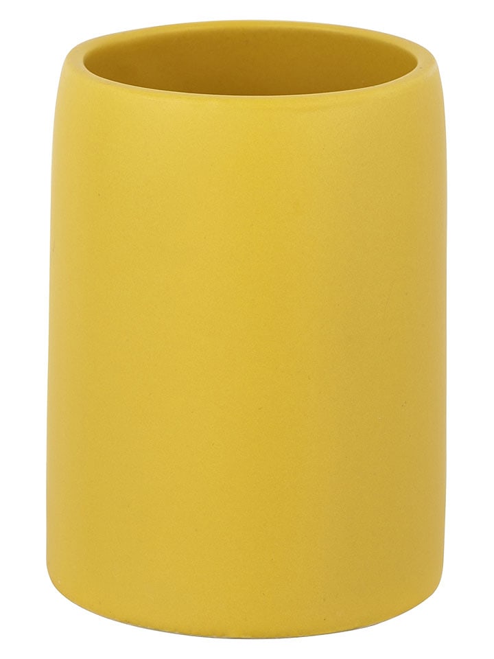Schöner Wohnen Kollektion Zahnputzbecher ''Funo'' in Gelb - (H)10,5 x Ø 7,5 cm in Gelb - onesize