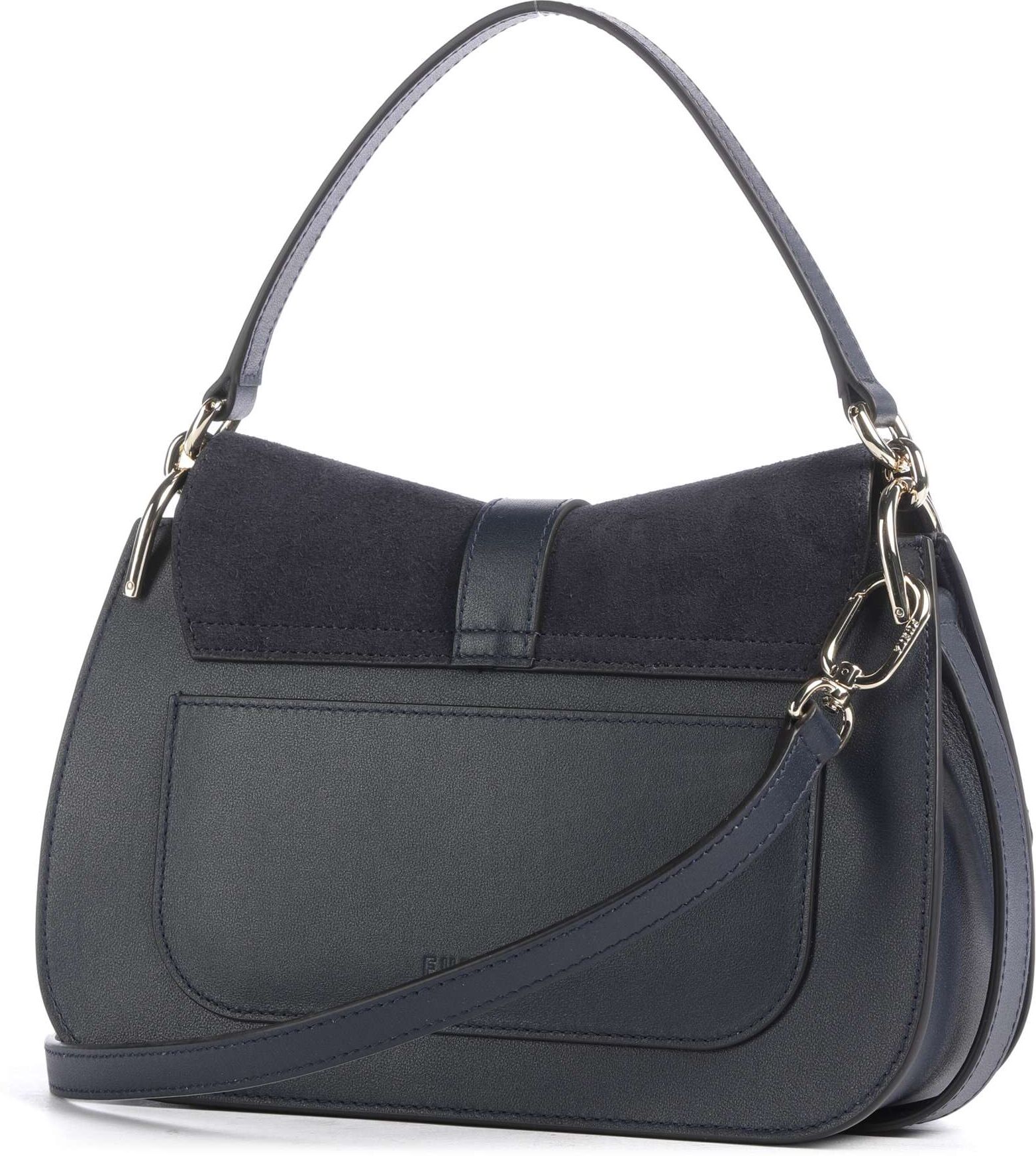 Furla Flow M Handtasche aus Leder, blau