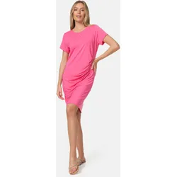 PM SELECTED Damen Modisches Longshirt Shirtkleid mit seitlicher Raffung in Einheitsgröße PM41