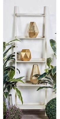 ARCILLA ELEMENTAL White or Brown Wood 5 Shelves Shelving Unit