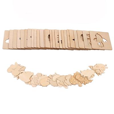 20 Stück Montessori-Kinder-Zeichenspielzeug aus Holz, DIY-Malschablonen, Vorlage, Bastelspielzeug, Puzzle, Lernspielzeug für Kinder, Geschenke
