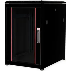 Roline 19-Zoll Netzwerkschrank Pro 16 HE (16 HE, 19 Zoll Rack), Serverschrank, Schwarz