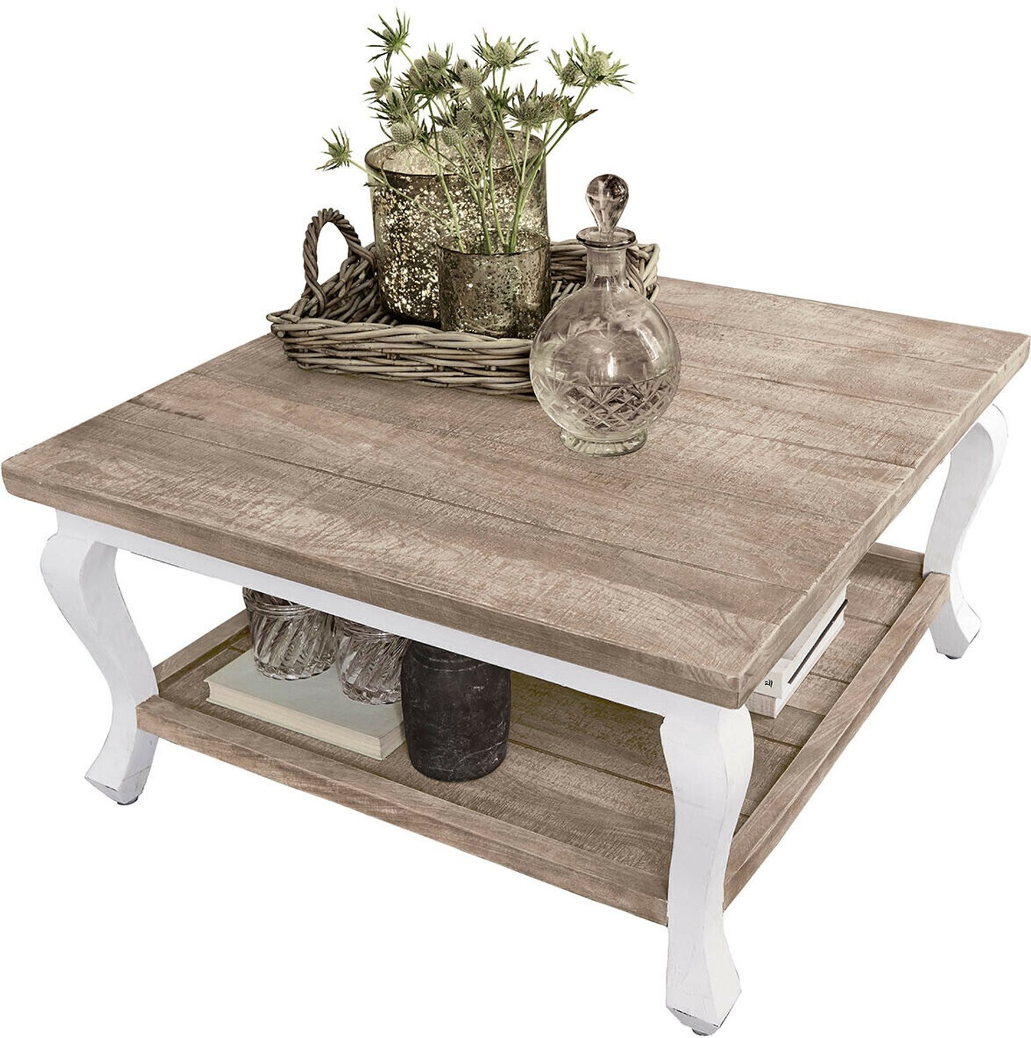 Loberon Salontafel Riverside bruin/antiekwit