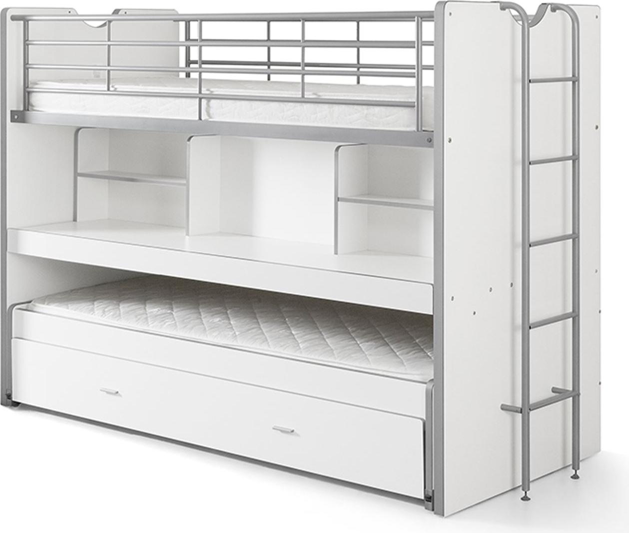 Hochbett Kalinda 222x102x161 Holzwerkstoff+Metall Weiß