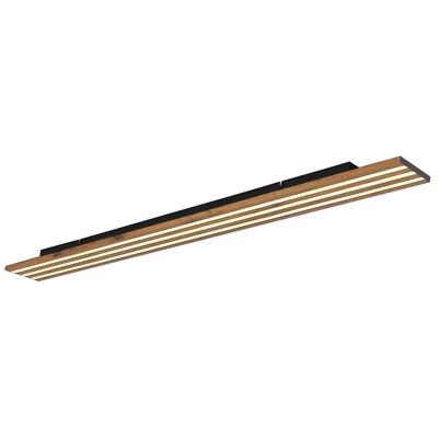 GLOBO LIGHTING Deckenleuchte "HAYDEN", braun (schwarz matt), 1, H: 6cm, 1 Stk., Leuchten, Schwarze LED-Deckenleuchte, dimmbar, smart, Fernbedienung & Nachtlicht, Deckenleuchte