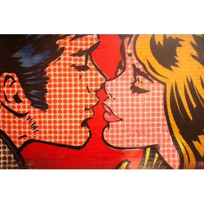 Fototapete PAPERMOON "POP ART GRAFFITI-MAUER KUNST FANTASIE MUSTER STRUKTUR", bunt, B:5m L:2,8m, Vlies, Tapeten