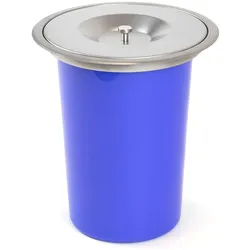 WellHome - Abfalleimer mit Deckel, Edelstahl, 8 l, für die Arbeitsplatte, Blau