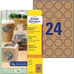 Avery L7105-25 Etiketten DIN A4 Braun 40 mm 25 Blatt à 24 Etiketten