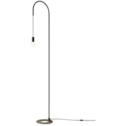 Zafferano - Filo Stehleuchte, 200° schwenkbar, lackiertes Metall, E27-Glühbirne max. 60 W enthalten, H 231 cm - Schwarz