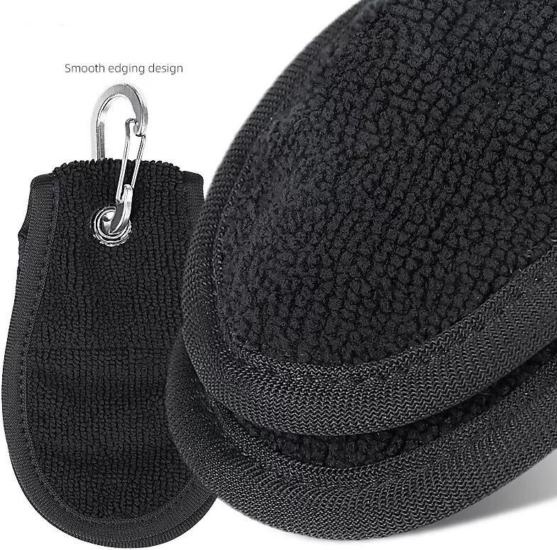 INF Golfball-Reinigungstuch kompatibel mit Golfzubehör, doppelseitiges Mikrofaser-Tuch mit Metallhaken, tragbares und