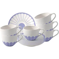 Villeroy & Boch Fleur Bleu Kaffeetasse mit Untertasse 160 ml 6er Set