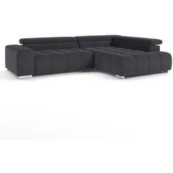 COTTA Ecksofa mit Funktion Orion Stoff Black / Dark Grey