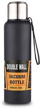 Multicon Wholesale Hub Stainless Steel Thermos Large Capacity Vacuum Flask Portable Insulated Tumbler With Rope Thermo Bottle black 1000ml