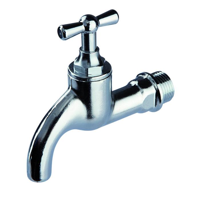 Seppelfricke Sepp Auslaufventil 0000008 DN 15, mit Knebelgriff-Oberteil, Messing verchromt