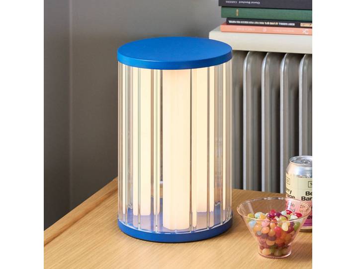 Hübsch Tischlampe Aru, dimmbar, blau, für Wohn- / Esszimmer, Metall, Modern