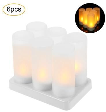 Inspired Living USB Rechargeable Flameless Tea Lights LED Candle Set 6 Or 12 Pack For Wedding And Home Decor 6pcs Us Plug