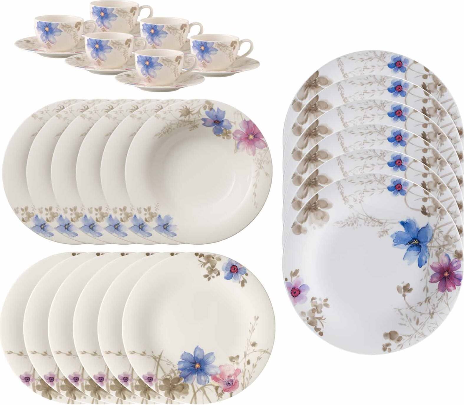 Villeroy & Boch Mariefleur Gris Basic Kombiservice 30-teilig