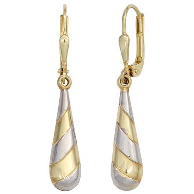 Paar Ohrhänger JOBO, gold (gelbgold 333), Ohrringe, Damen, Gelbgold 333, Tropfen 333 Gold bicolor