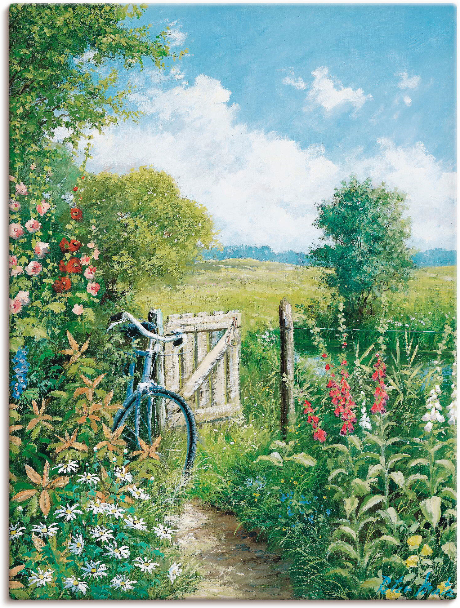 Wandbild ARTLAND "Endloses Ziel", grün (farbe bild(er): grün), B:30cm H:40cm, Bilder, Wandbild, als Leinwandbild, Poster in verschied. Grössen farbe bild(er): grün B/H/T: 30cm x 40cm, Leinwandbild Garten Hochformat, 1 Stk.