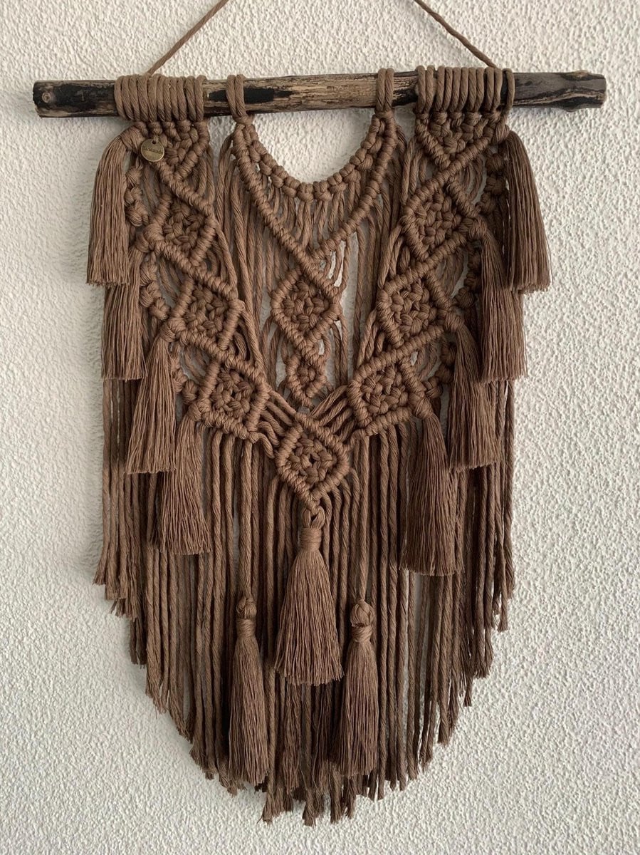 Kupeli Handgemaakte Macramé Wanddecoratie - Bruin