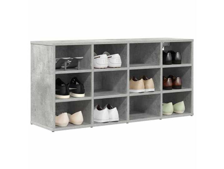 SEASON SALE Cabinet à chaussures élégante - KEETHE - Meuble de couloir - capacité 12 paires - avec étagère Gris béton 103 x 30 x 51
