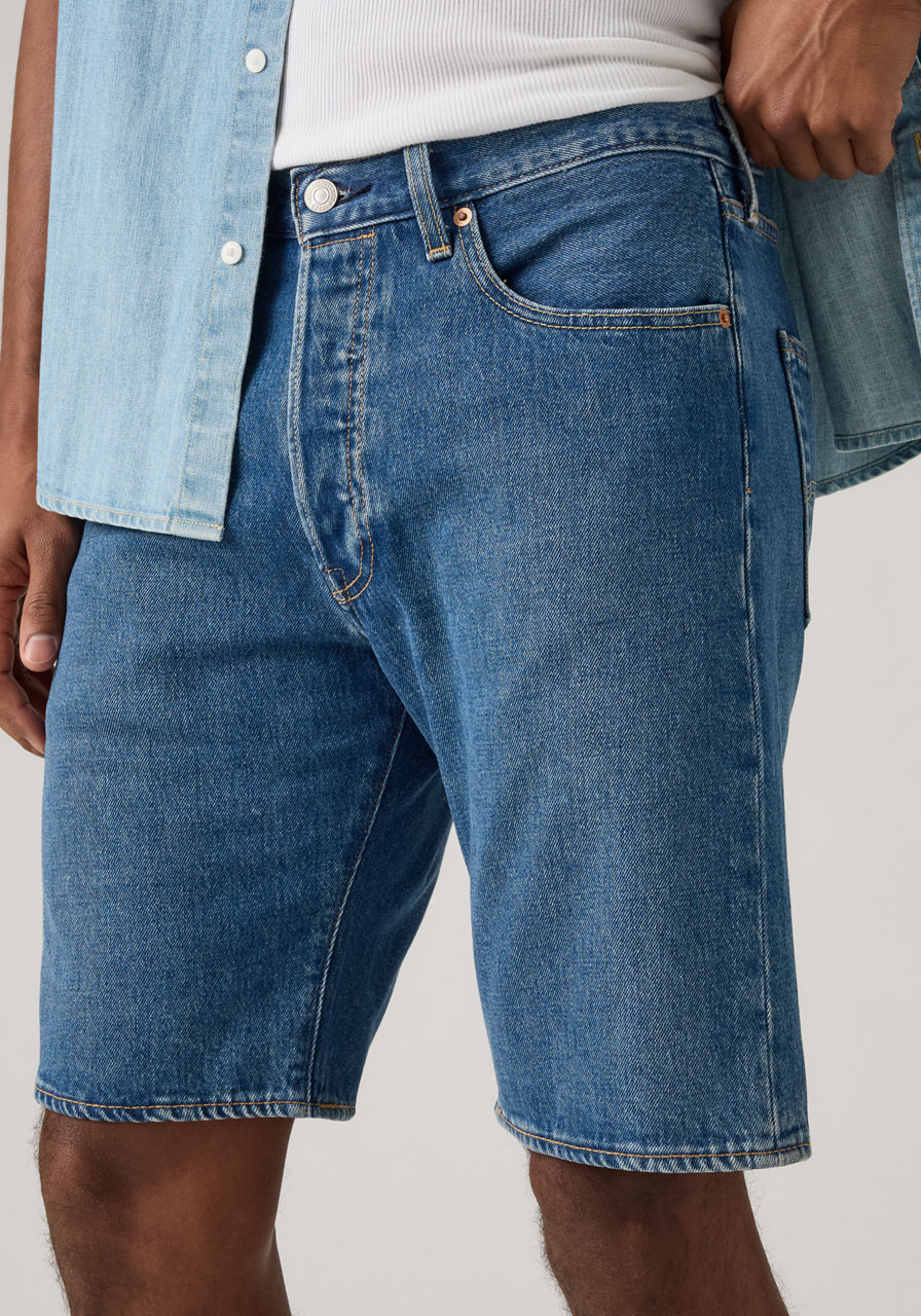 Bermudas LEVI'S "501 ORIGINAL SHORTS", Herren, Gr. 30, N-Gr, blau (early nights shorts), Denim/Jeans, Obermaterial: 99% Baumwolle, 1% Elasthan, normal kniefrei, Hosen Bermudas, Jeans-Bermudas mit Stretch, der Klassiker 501 ORIGINAL early nights shorts 30,