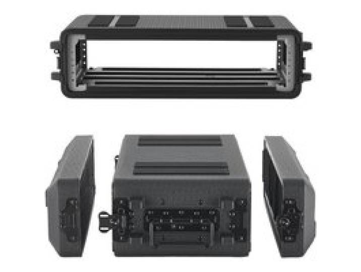 VEVOR 2U Rack Koffer 26 cm Tiefe, Rackcase 22 cm Innentiefe, Rackmount-Flightcase mit Mikrofonfach, Polyethylen-Konstruktion, Versenkten Verschlüssen, für Verstärker, Prozessoren, Controller