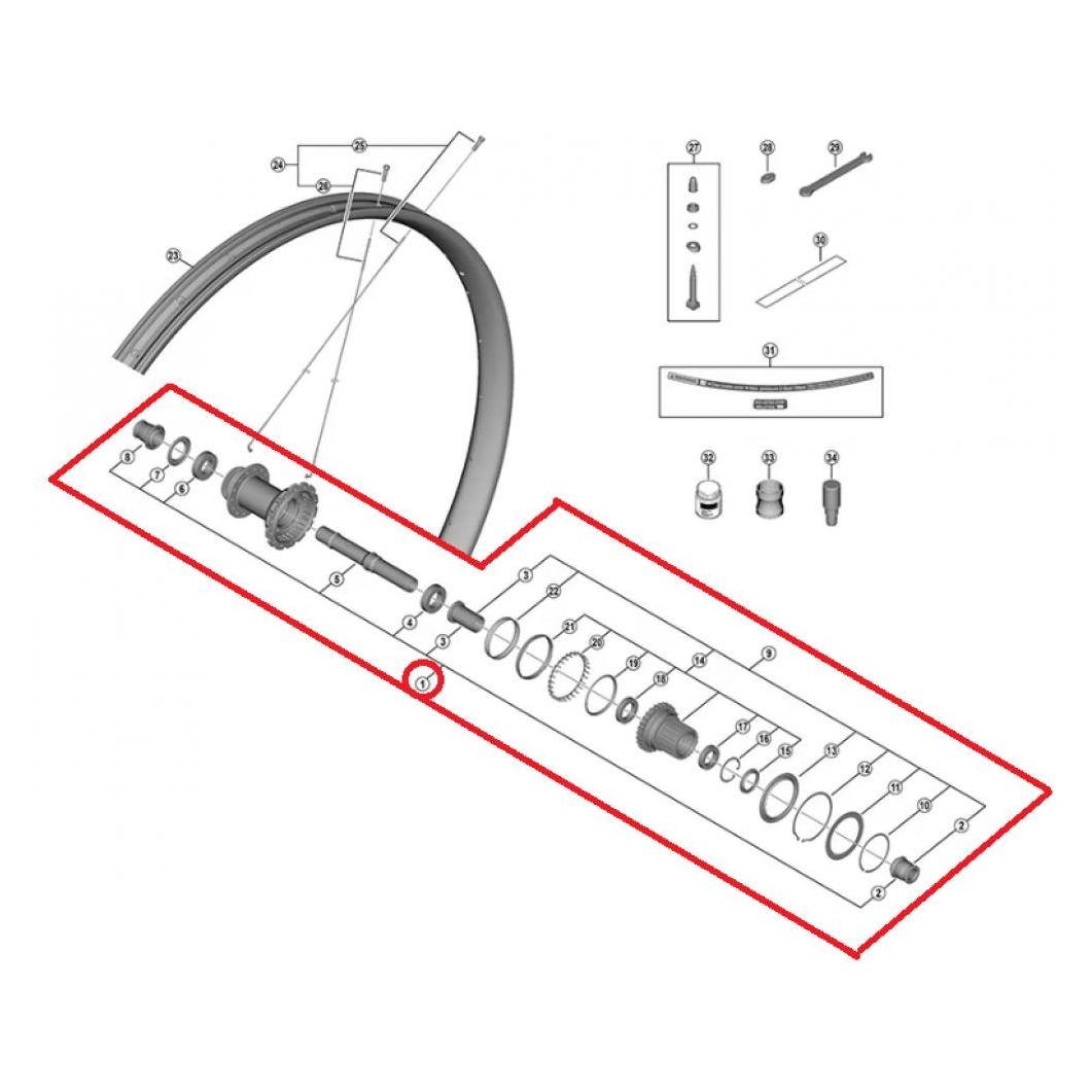 Shimano Nabenachse WH-M9200 Hinterrad Komplettkit (66448227)