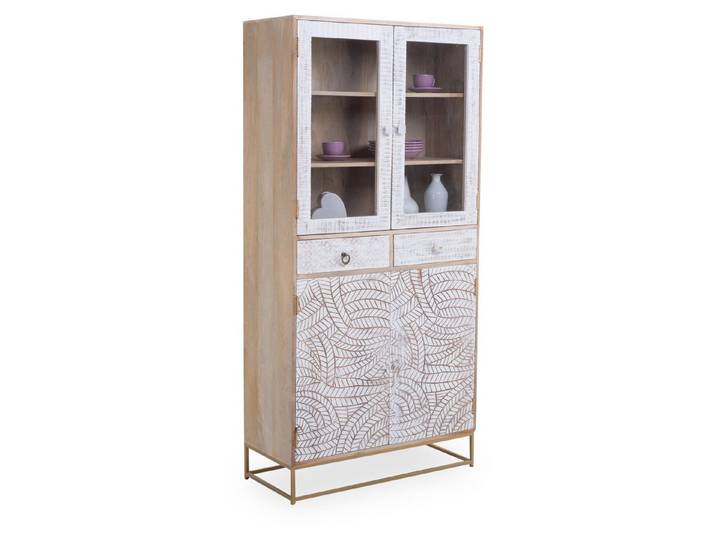 SANSIBAR LIVING Vitrine Vitrine SANSIBAR AMRUM BHT 90x185x40 cm braun Glasschrank