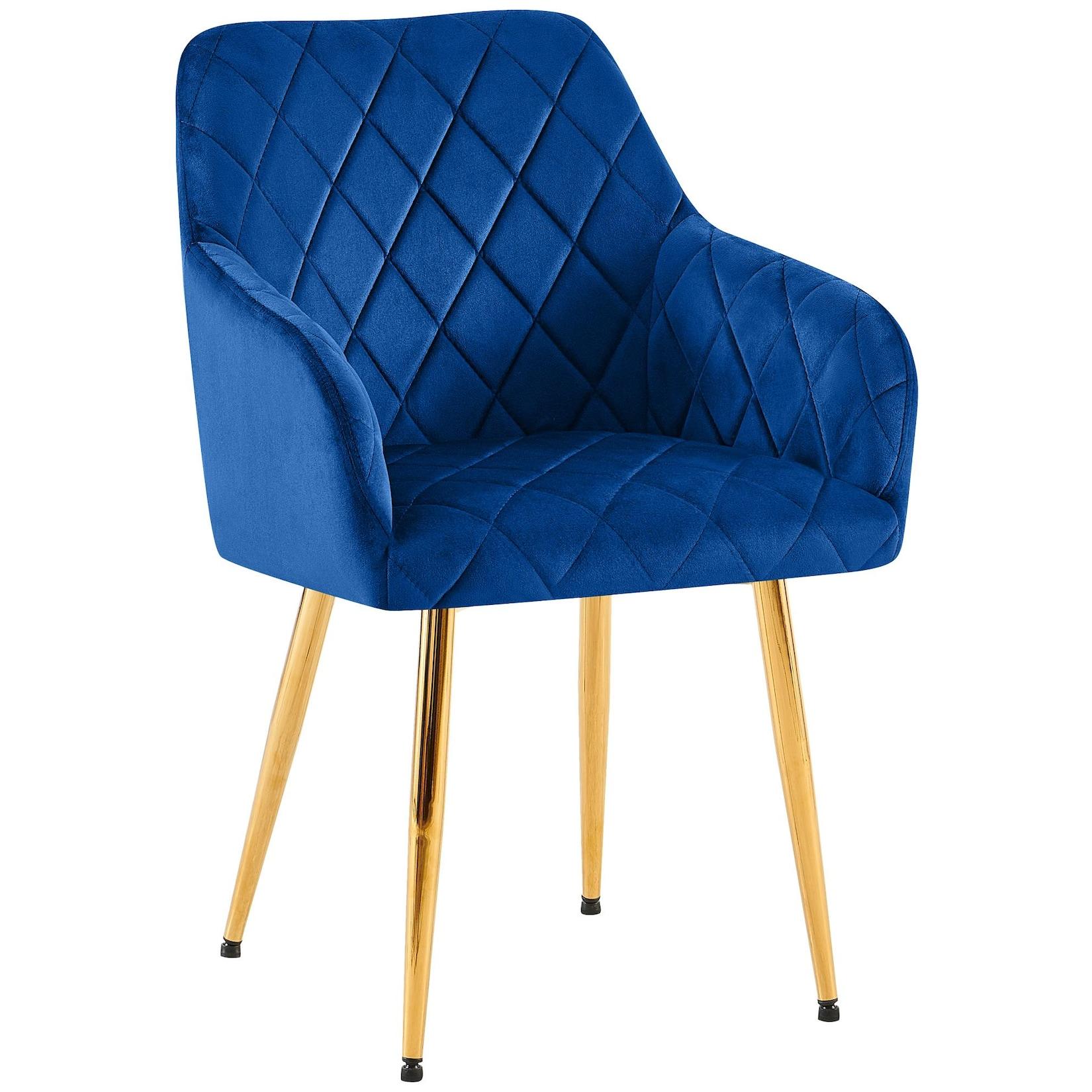CLP Esszimmerstuhl Monett Samt G Farbe: dunkelblau, Material Gestell: Metall gold