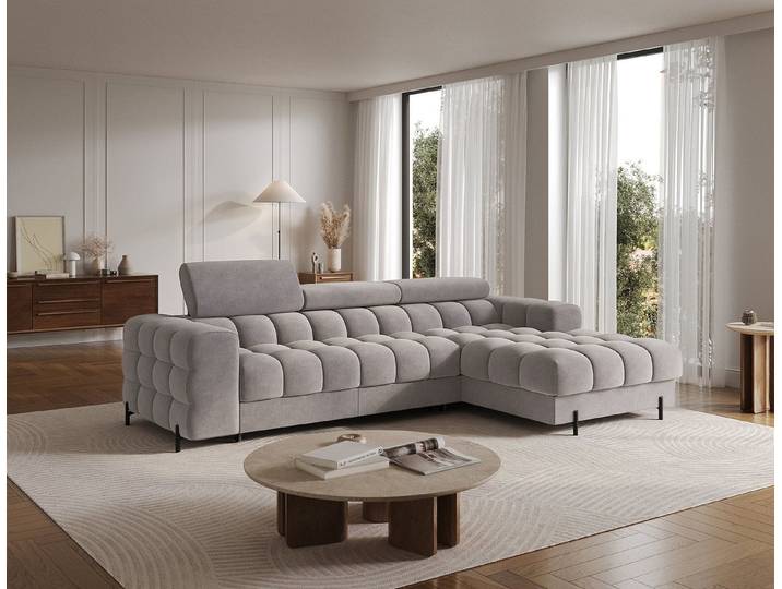 MOEBLO Ecksofa Neviro, Robuste Verarbeitung, verstellbare Kopfstützen und integrierter Bettkasten für maximalen Komfort und Funktionalität, Eckcouch Wohnlandschaft Sofa mit Ottomane Eckgarnitur Polsterecke, (BxHxT):285x72-93x181 cm