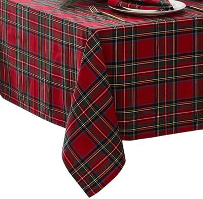 Threadmade Stowe Tartan Holiday Plaid Tablecloth