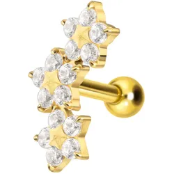 Titan Ohrpiercing mit Innengewinde 3 KRISTALLBLUMEN