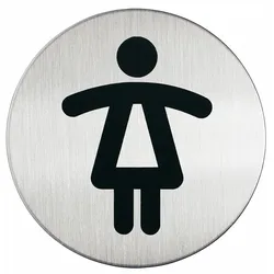 DURABLE Picto Schild Damentoilette Wandmontage Edelstahl 8,3 x 8,3 cm