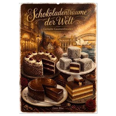 Schokoladenträume der Welt - Gemalte Gaumenfreuden (Wandkalender 2027 DIN A2 hoch), CALVENDO Monatskalender
