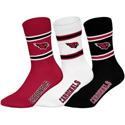 NFL Unisex Socken, 3er Pack - NFL Teams, 3Pack Crew Socks, Football, Logo, Baumwollmischung Arizona Cardinals / 43-46