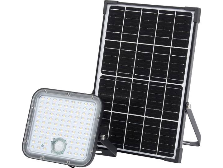 OSRAM LED-Solar-Außenleuchte Endura Outdoor schwarz mit Flutlicht und Solar-Panel, 5 m langes Kabel, mit Fernbedienung und PIR-Bewegungsmelder, 30 W, 4500 lm, 840, 4000 K Lichtfarbe,