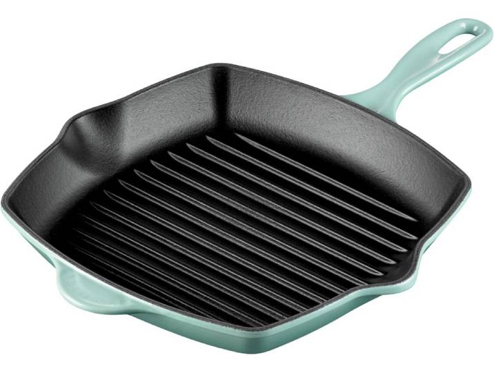LE CREUSET Grillpfanne 26cm SAGE, grün-grau, Gusseisen